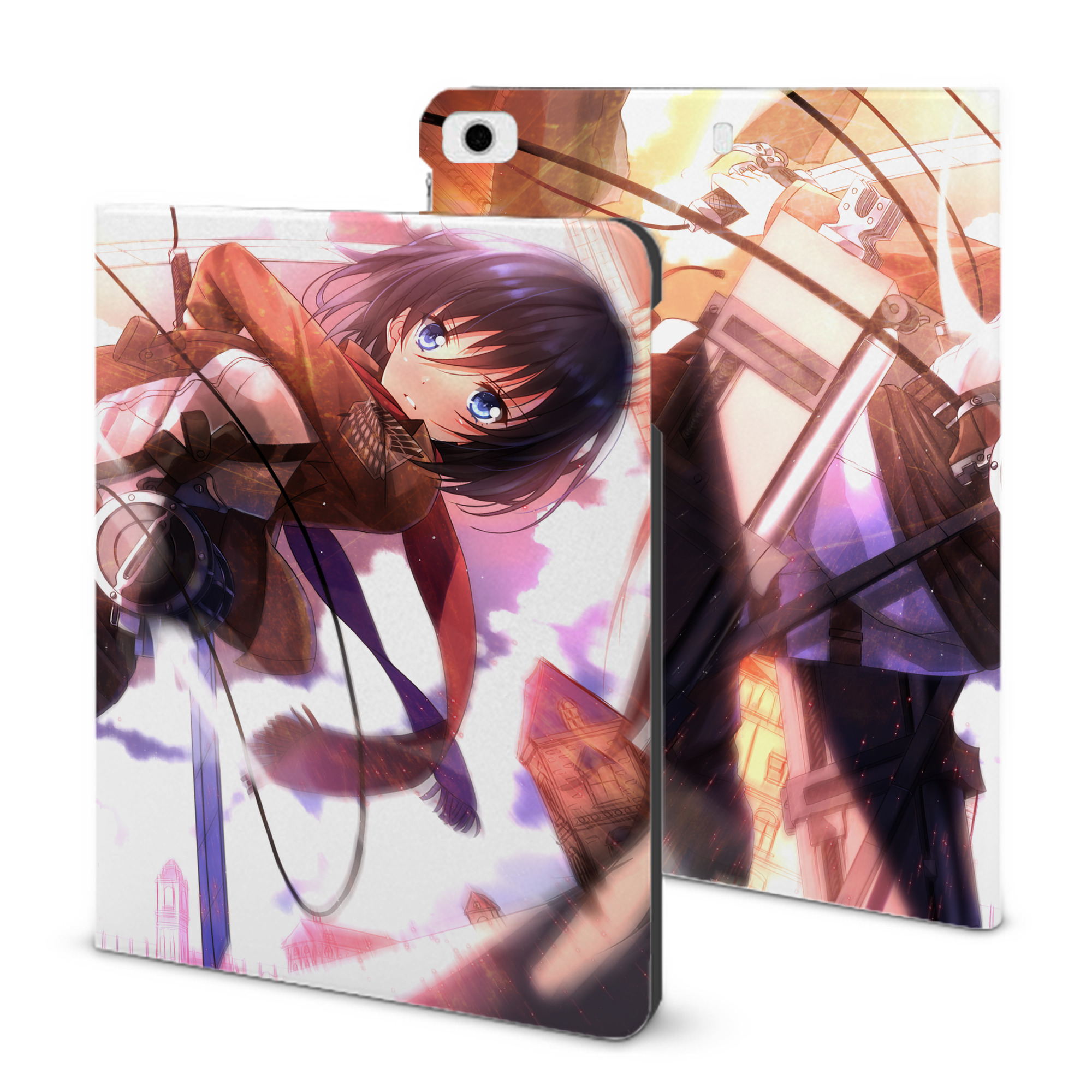 （画像用） 進撃の巨人 Attack on Titan IPad ケース ブック型 PUレザー TPU 耐衝撃 軽量 薄型 ペン収納なし 全面保護 IPad 各モデル対応